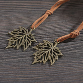 Kawaii Vintage Retro Maple Leaf PU Leather Notebook - A6, Kawai Notebooks